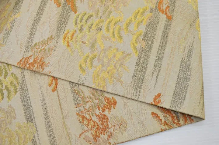 Vintage Silk Maru Obi Belt Dynamic Pine Tree Tsunami  3.8m x 31cm
