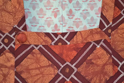 High Quality Japanese Silk Haori Jacket Hand Dyed Classic Diamond red orange