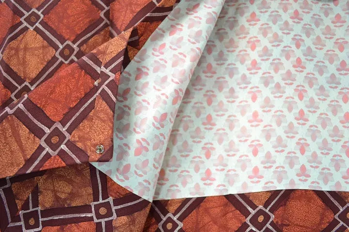 High Quality Japanese Silk Haori Jacket Hand Dyed Classic Diamond red orange