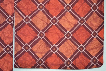 High Quality Japanese Silk Haori Jacket Hand Dyed Classic Diamond red orange