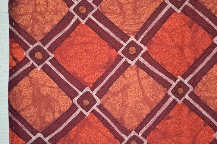 High Quality Japanese Silk Haori Jacket Hand Dyed Classic Diamond red orange