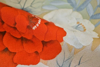 Un-used Silk Tsukesage Bolt Chrysanthemum Rose 11.5m x 37cm 