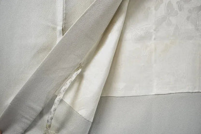 High Quality Japanese Silk Haori Jacket Subtle cream grey Classic Zigzag