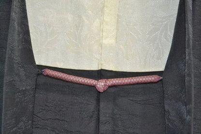 High Quality Japanese 100% Silk Haori Jacket Hand-Made Chrysanthemum Tsunami Black