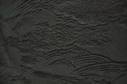 High Quality Japanese 100% Silk Haori Jacket Hand-Made Chrysanthemum Tsunami Black