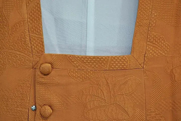 High Quality Japanese 100% Silk Haori Jacket Hand-Made Classic Lily Orange