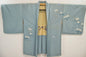 Vintage 100% Silk Haori Jacket Kimono Shibori Kikkyou Flower Pale Blue White @X25e