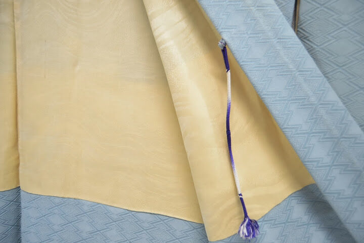 Vintage 100% Silk Haori Jacket Kimono Shibori Kikkyou Flower Pale Blue White @X25e