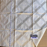 70 Ev19 Scalamandre Embroidery Linen Diamond Lattice Almond On White