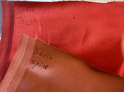 Scalamandre Old World Weavers Sarin Spice Deep Red Silk Cotton Satin Liquid Lux Solid -By The Yard