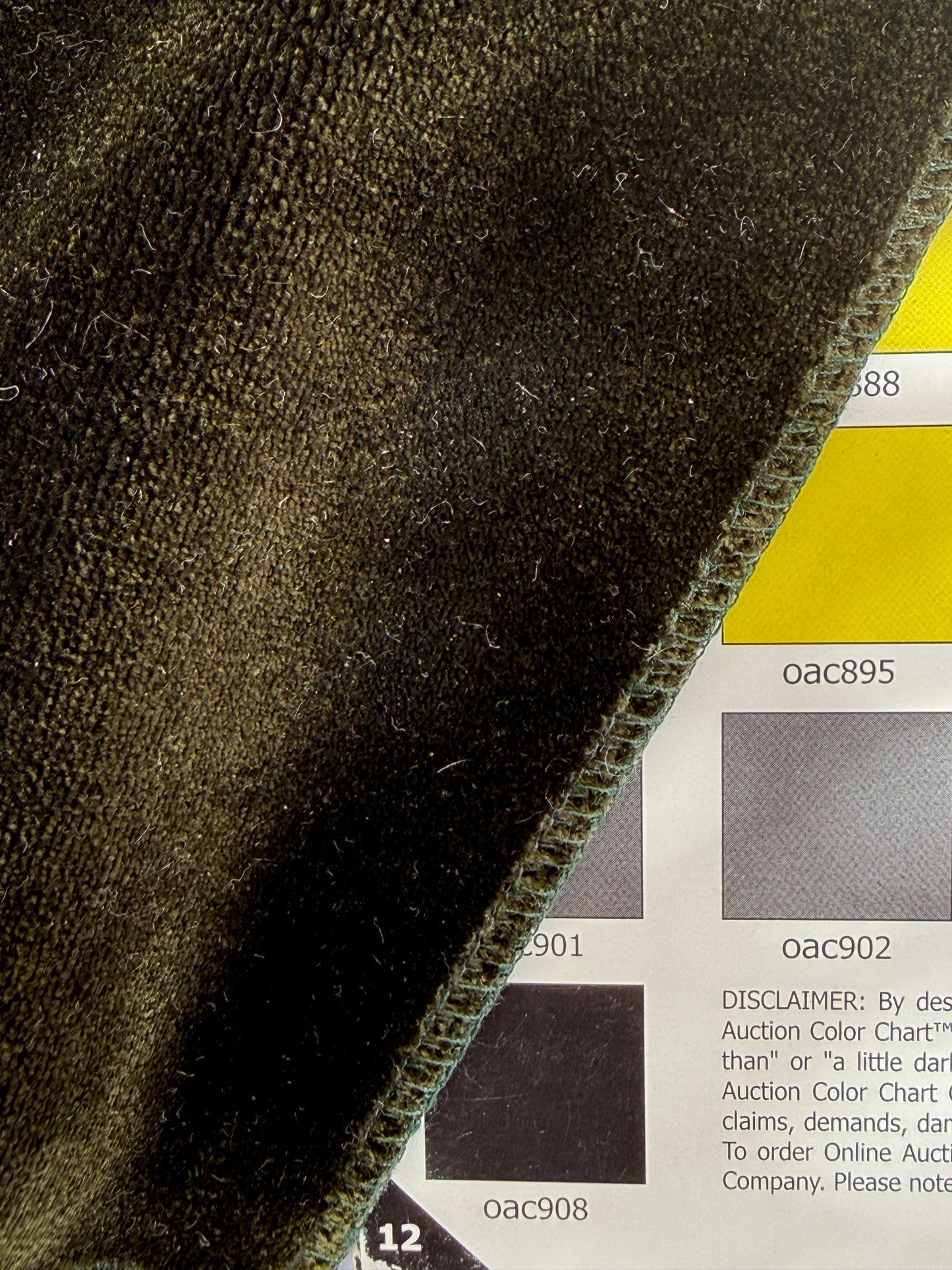 King's Silk Velvet Dark Olive Green Radiance Highest Quality Heavy 39,000+ martindale MSRP USD 728/Yard