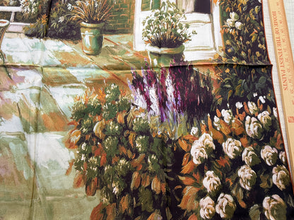 Art Scarf French Country Rose Patio Southern Mediterranean Mansion Seaside High End Silk Twill 41 Inches