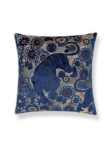 Scalamandre Siberian Tiger 22 X 22 - Sapphire Flame Decorative Pillow