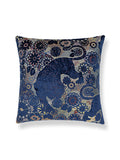 Scalamandre Siberian Tiger 22 X 22 - Sapphire Flame Decorative Pillow