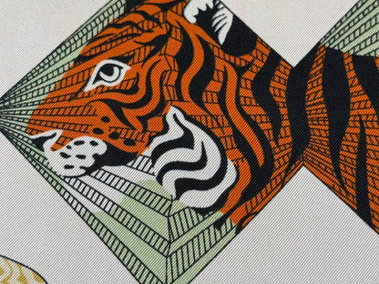 Art Scarf Lattern Festival Animal Kingdom Bird Fish High End 100% Silk Twill Scarf Huge 40”