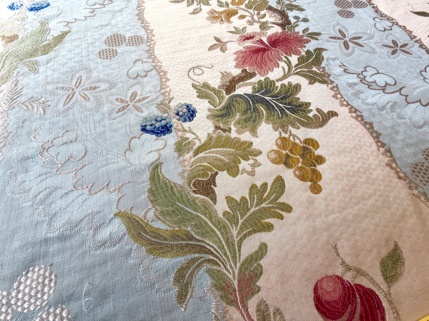 Scalamandre Colony  Villa Lante Stripe Multi on Sky Blue Renaissance Classic MSRP USD 618/y