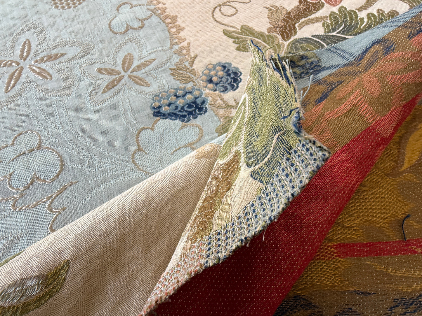 Scalamandre Colony  Villa Lante Stripe Multi on Sky Blue Renaissance Classic MSRP USD 618/y