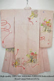 Pink Kimono 100% Silk Wedding Furisode Embroidered Royal Cargo/Shibori 2lb