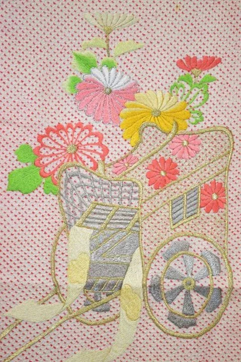 Pink Kimono 100% Silk Wedding Furisode Embroidered Royal Cargo/Shibori 2lb