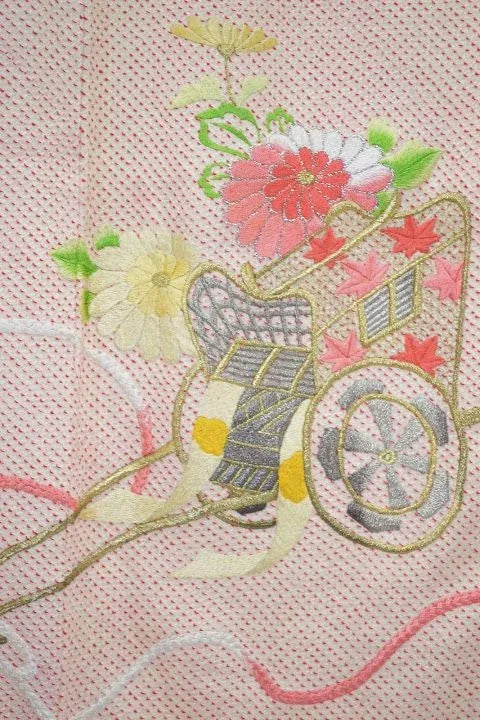 Pink Kimono 100% Silk Wedding Furisode Embroidered Royal Cargo/Shibori 2lb