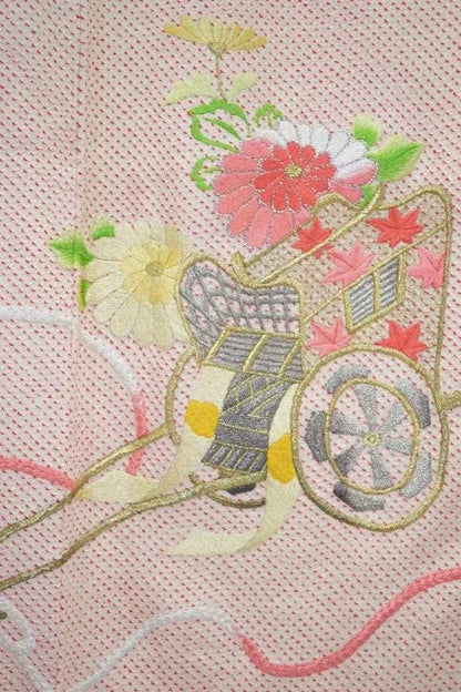 Pink Kimono 100% Silk Wedding Furisode Embroidered Royal Cargo/Shibori 2lb