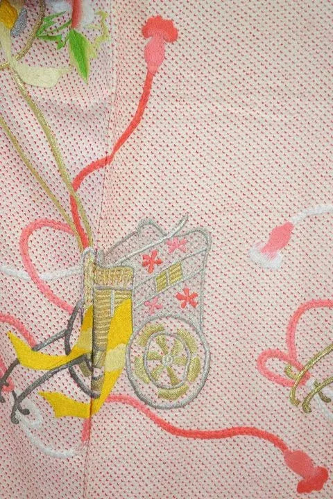 Pink Kimono 100% Silk Wedding Furisode Embroidered Royal Cargo/Shibori 2lb