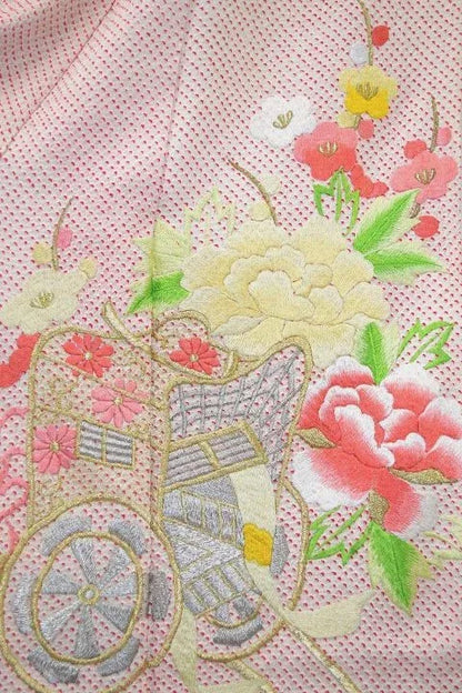 Pink Kimono 100% Silk Wedding Furisode Embroidered Royal Cargo/Shibori 2lb