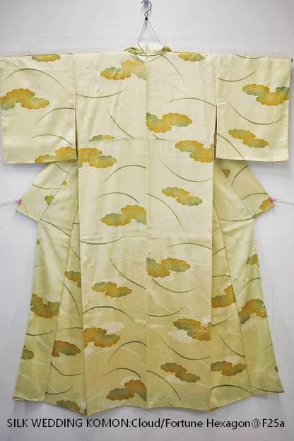 High Quality Hand Made 100% Silk Wedding Komon Cloud Fortune Hexagon