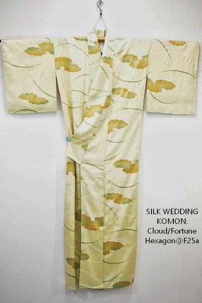 High Quality Hand Made 100% Silk Wedding Komon Cloud Fortune Hexagon