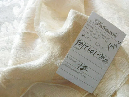 By yard Scalamandre White Butter Cream Chenille Damask Reversible F44C MSRP $150+Y