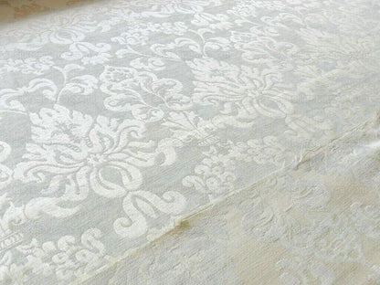 By yard Scalamandre White Butter Cream Chenille Damask Reversible F44C MSRP $150+Y