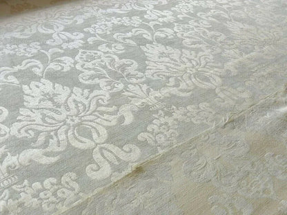 By Yd SCALAMANDRE White Butter Cream Chenille Damask Reversible F44C RPUSD150+Y
