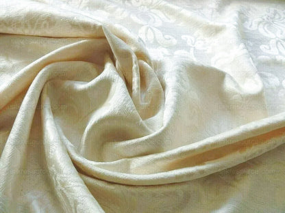By yard Scalamandre White Butter Cream Chenille Damask Reversible F44C MSRP $150+Y