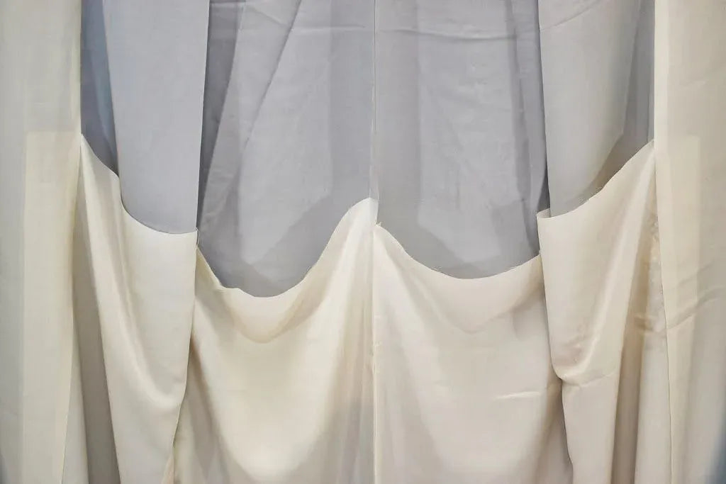 100% Silk Kimono Wedding TSUKESAGE Biwa Guitar Music Flower Geometric