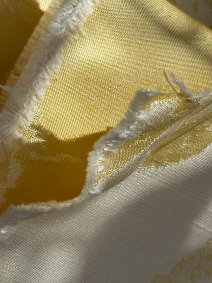 Beacon Hill 1.85Y Bocelli Aria Damask in Lemoncello 100% Silk Sparkling Yellow Gold White MSRP$200+/YD