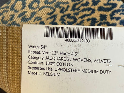 Special Order Scalamandre Corbet Blue White Animal Skin Velvet Cotton MSRP USD 820/Y