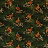 By Yard Lee Jofa Mulberry Home Game Show Emerald Green Velvet Duck Bird Waterfowl MSRP USD 458/Y