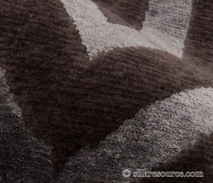 Stark Fribourg Dim Grey 2'11" X5' New Oriental Tibetan Rug Lattice Maze Silk Wool MSRP USD 1560