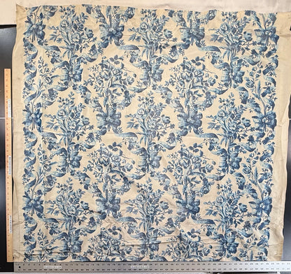 1.2 yards Scalamandre Tassinari & Chatel Lamballe Bleu Blue White Silk Warp Print  Floral Print Historical Circa 1778 MSRP USD 2022/yard