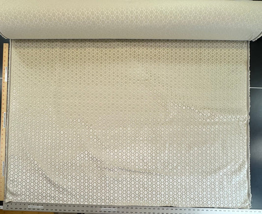 By Yard Scalamandre Manetta Ivory Cut Velvet  Small Scale Hexagon Cotton Viscose - By The Yard