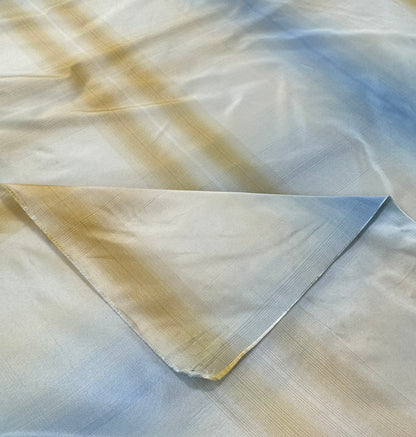 Scalamandre Balenottera Plaid Blu Gold & Beige Blue Silk Reversible - By The Yard - MSRP USD 340/y
