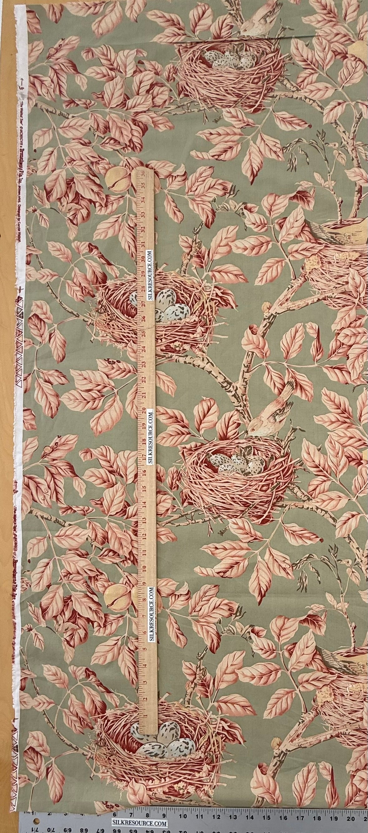 Brunschwig and Fils Walnut Tree  Famous Birds Green Brown Tree House Cotton Print - By The Yard - MSRP USD300+/y