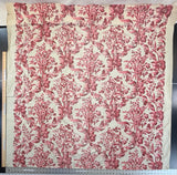 1.3 yards Scalamandre Tassinari & Chatel Lamballe Rose Red White Silk Warp Print  Floral Print Historical Circa 1778 MSRP USD 2022/yard