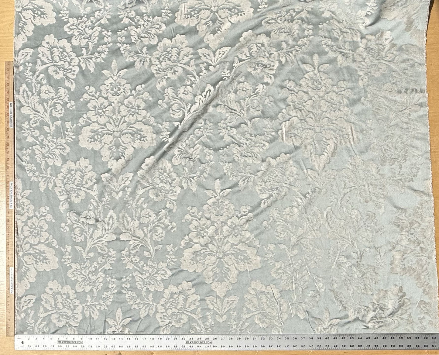 Fabricut Bellucci Porcelain Renaissance Blue White Cream Silk Lampas- By The Yard - MSRP USD339/y