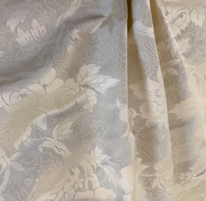 By yard Monceau Moire Linen Cotton Damask Historical Ivory Cream White MSRP 458