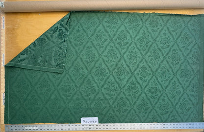 By yard Walled Garden Linen Velvet Gaufrage Renaissance Embossed Velvet Emerald Green MSRP USD 898/Y