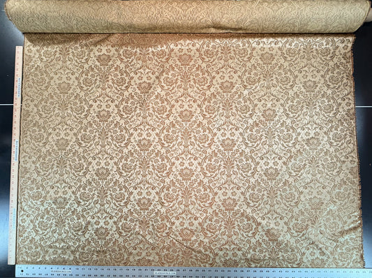 In Name of Rose Medallion Acanthus Renaissance Silk Damask Jacquard Gold Copper MSRP USD 225Y