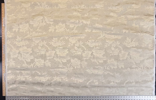 By yard Monceau Moire Linen Cotton Damask Historical Ivory Cream White MSRP 458
