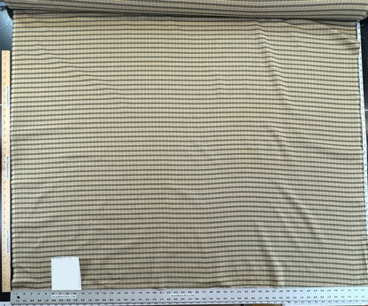 Scalamandre Oxford Check Tan and White Cotton Plaid from France - Brown Beige - By The Yard