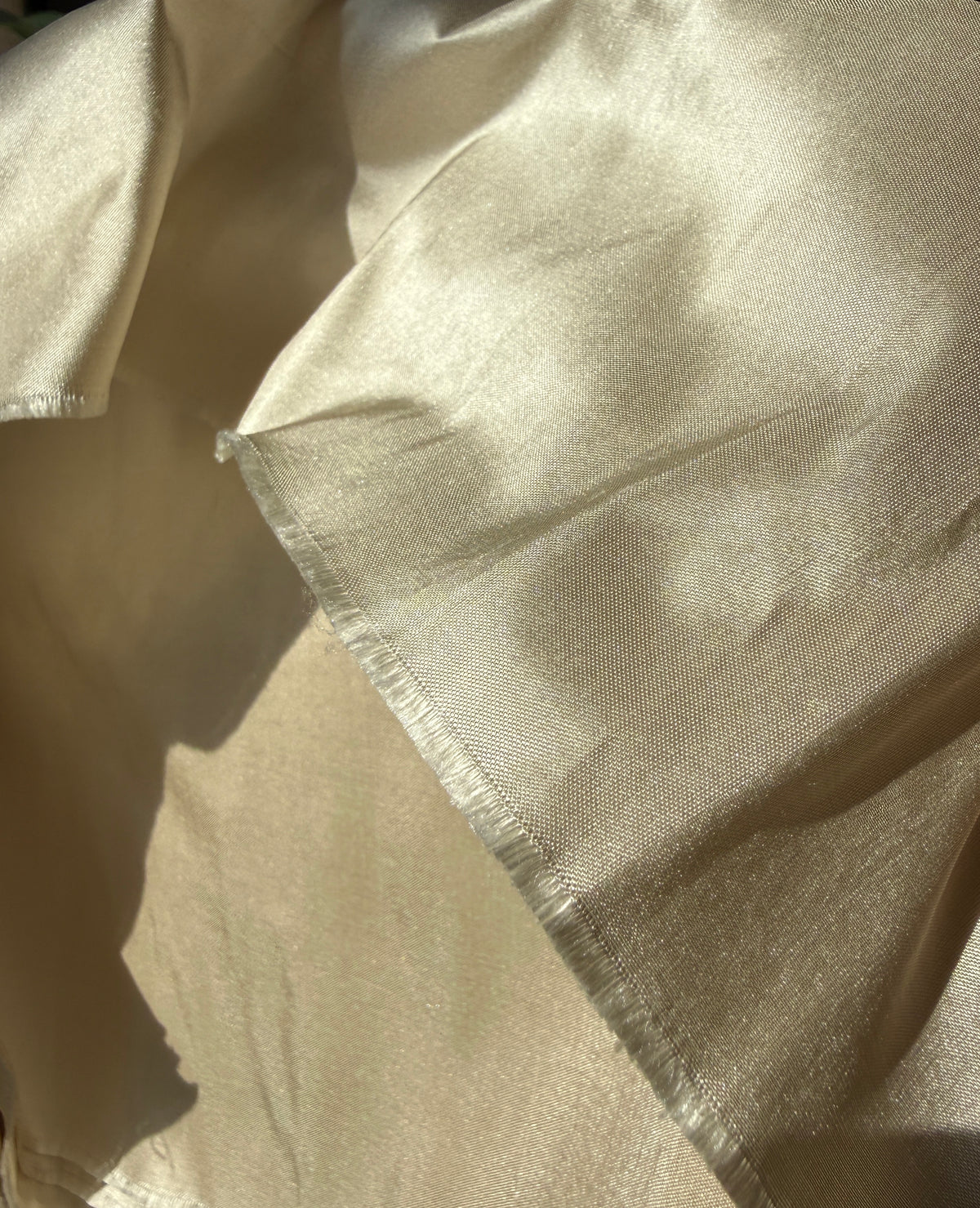 Candlelight In Vanilla Creme High Quality 100% Silk Taffeta